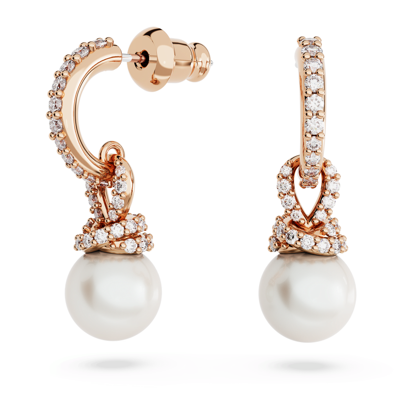 swarovski طقم originally، لون أبيض، طلاء بلون ذهبي وردي