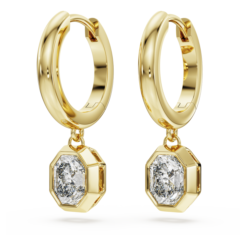 swarovski أقراط متدلية octagon، ألماس مُصنع في المختبر إجمالي 1 0 قيراط، شكل ثماني، ذهب أصفر عيار 18 قيراط