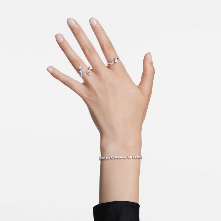 swarovski سوار تنس galaxy، ألماس مُصنع في المختبر بإجمالي 5 قيراط، أشكال متنوعة، ذهب أبيض عيار 18