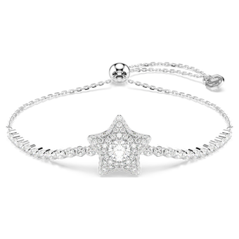 swarovski سوار sublima، قطع مُستدير، شكل نجمة، لون أبيض، طلاء روديوم