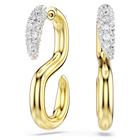 swarovski أقراط dextera، قطع مستدير، لون أبيض، لمسة نهائية من معادن مختلطة