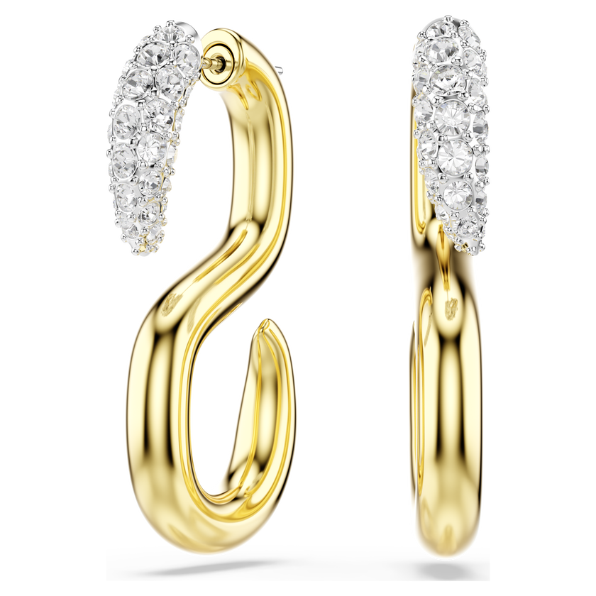 swarovski أقراط dextera، قطع مستدير، لون أبيض، لمسة نهائية من معادن مختلطة