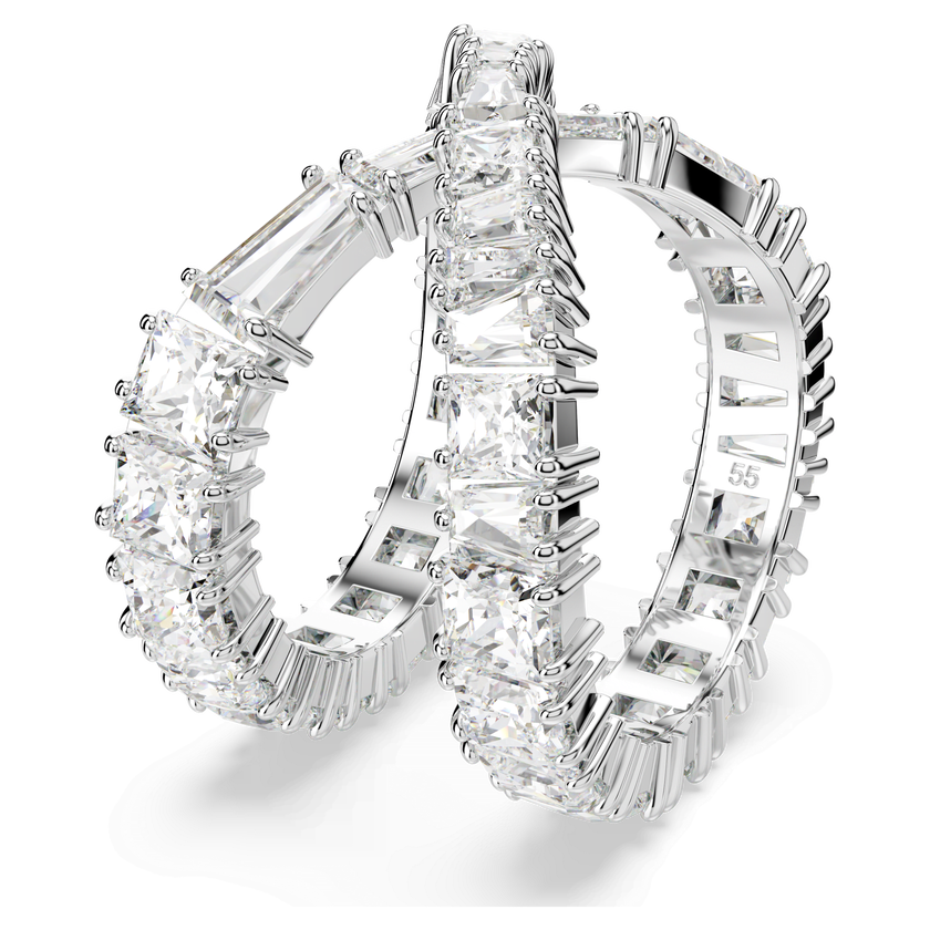 swarovski خاتم hyperbola، شكل إنفينيتي، لون أبيض، طلاء روديوم