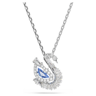 swarovski swan pendant mixed cuts swan blue
