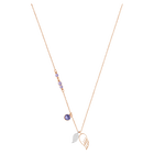 swarovski symbolic pendant wing purple rose gold tone plated