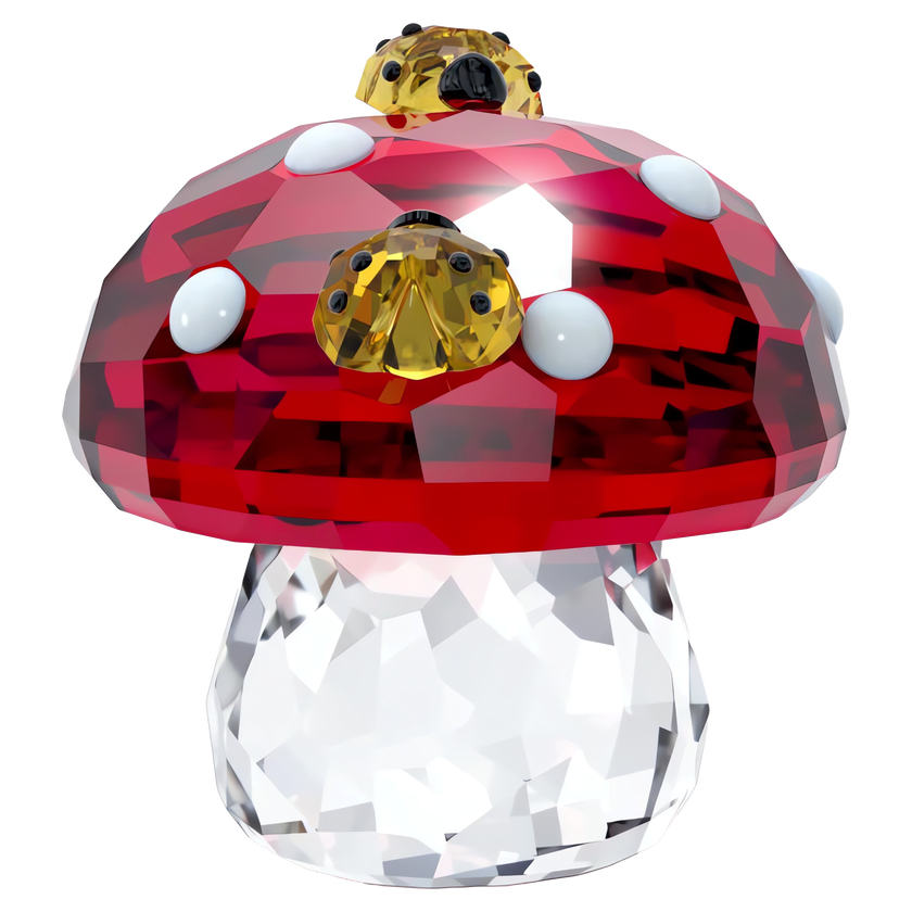 swarovski مجسم idyllia على شكل فطر ودعسوقتين