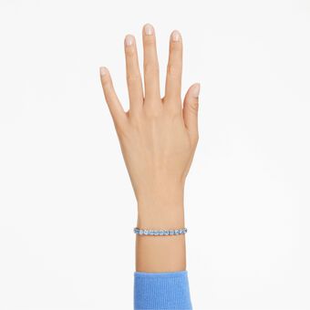 swarovski سوار matrix tennis، قطع مستدير، لون أزرق، طلاء روديوم