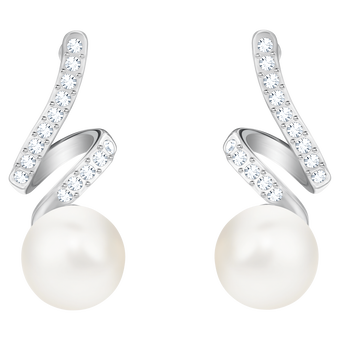 swarovski أقراط متدلية gabriella، لون أبيض، طلاء روديوم