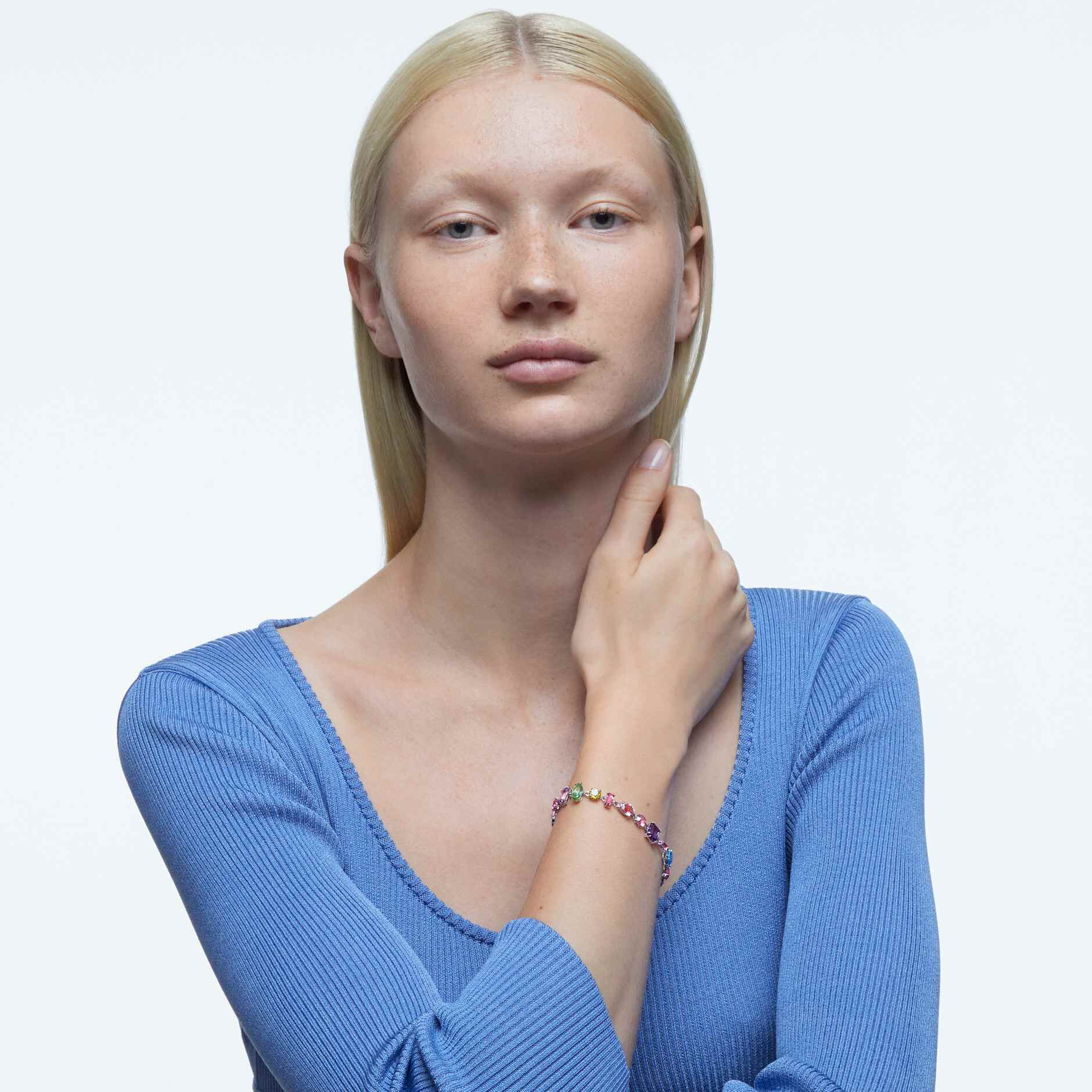 swarovski سوار gema، ألوان متعددة، طلاء روديوم