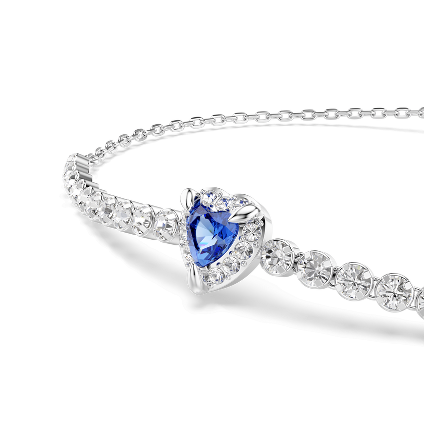 swarovski سوار one، قطع متنوع، شكل قلب، لون أزرق، طلاء روديوم