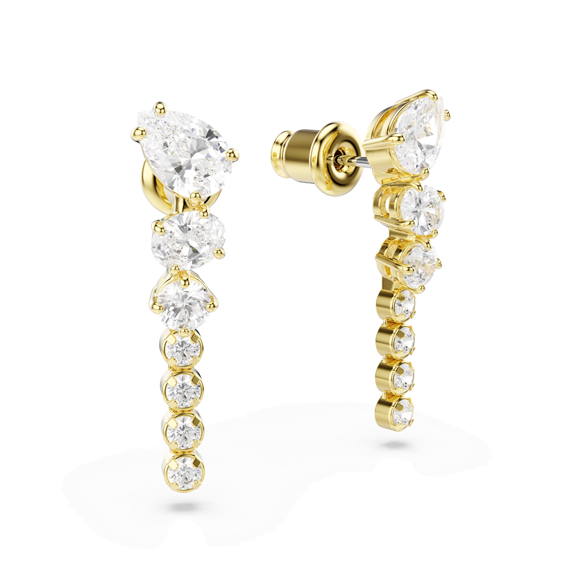 swarovski أقراط متدلية mesmera، قطع متنوع، لون أبيض، لمسة نهائية من الذهب عيار 18 قيراط