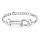 swarovski سوار dextera، كريستالات متراصة، حلقات متنوعة، لون أبيض، طلاء روديوم