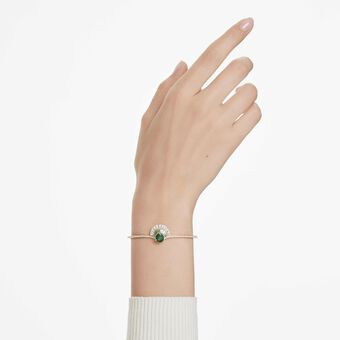 swarovski سوار idyllia، قطع متنوع، شكل صدفة، لون أخضر، طلاء باللون الذهبي