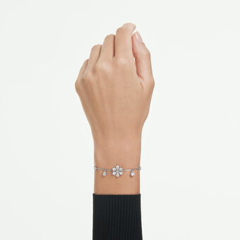 swarovski سوار idyllia، قطع متنوع، ندفة ثلج، لون أبيض، طلاء روديوم