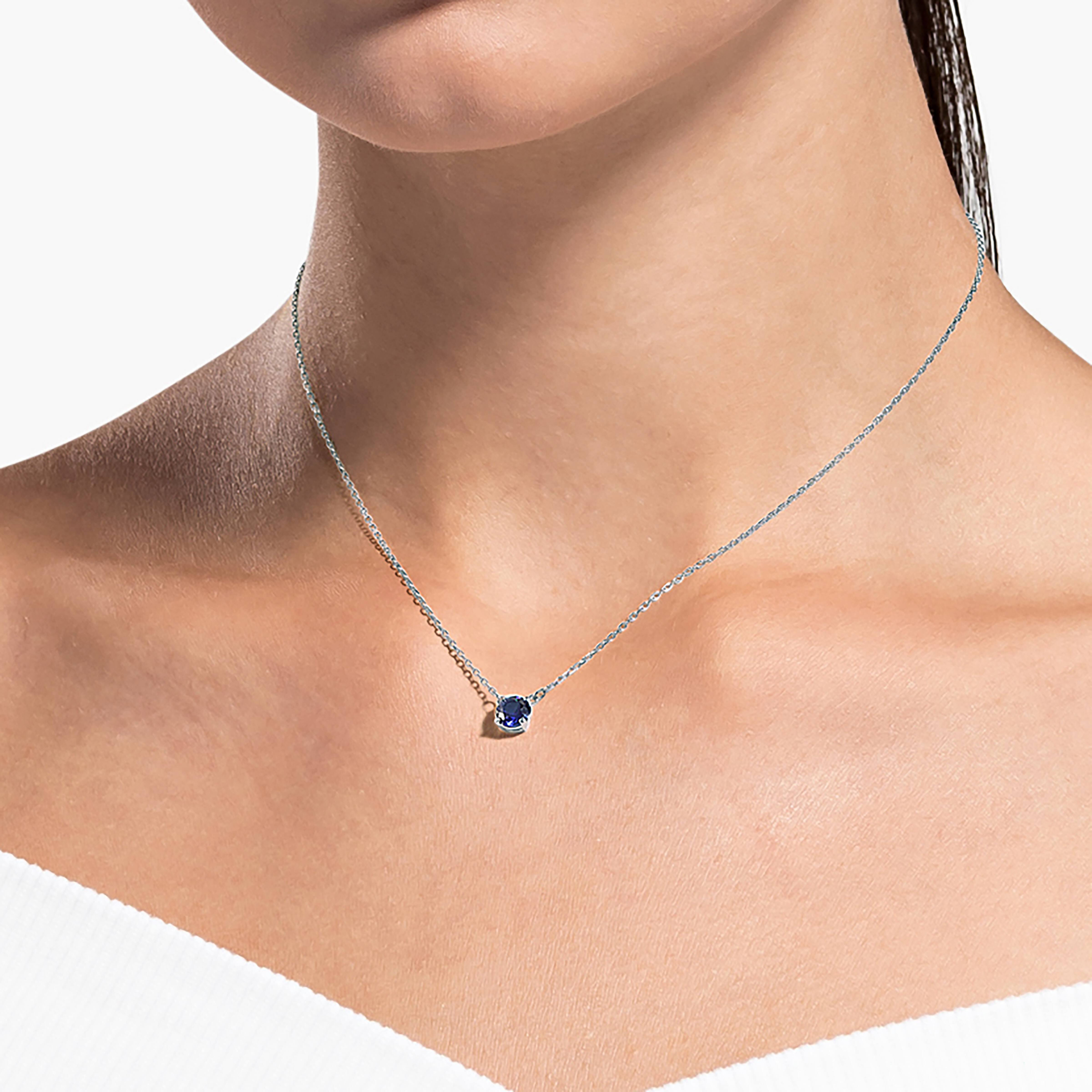 swarovski طقم attract دائري، لون أزرق، طلاء روديوم