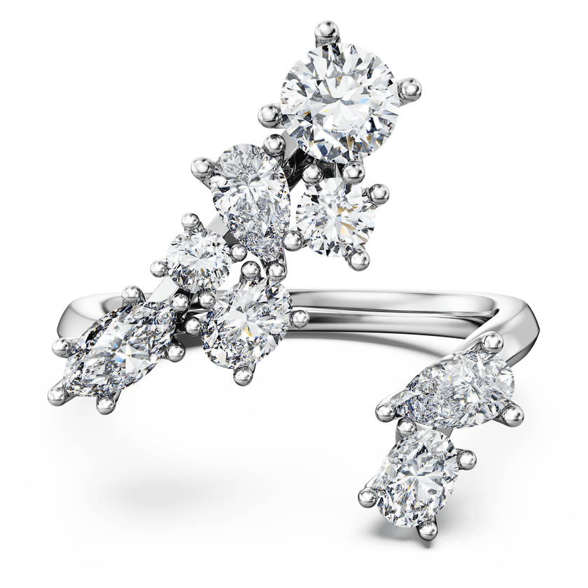 swarovski مفتوح خاتم galaxy، ألماس مُصنع في المختبر إجمالي 1 25 قيراط، أشكال متنوعة، ذهب أبيض عيار 18 قيراط