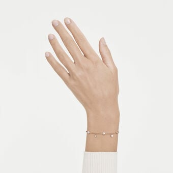 swarovski سوار imber، لؤلؤ كريستالي، قطع مستدير، لون أبيض، لمسة نهائية من الذهب الوردي عيار 18 قيراط
