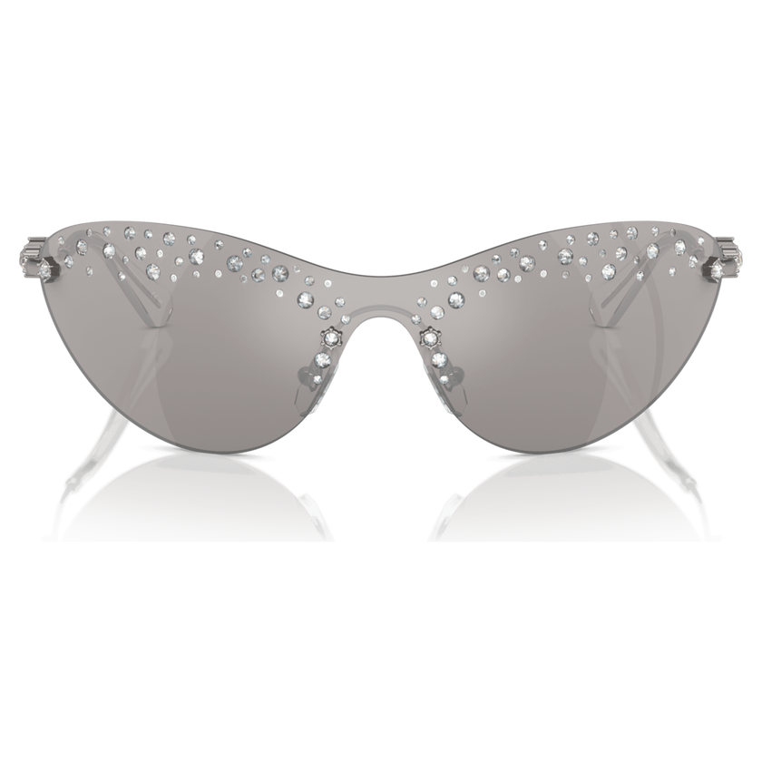 swarovski نظارة شمسية، شكل قناع، لون فضي