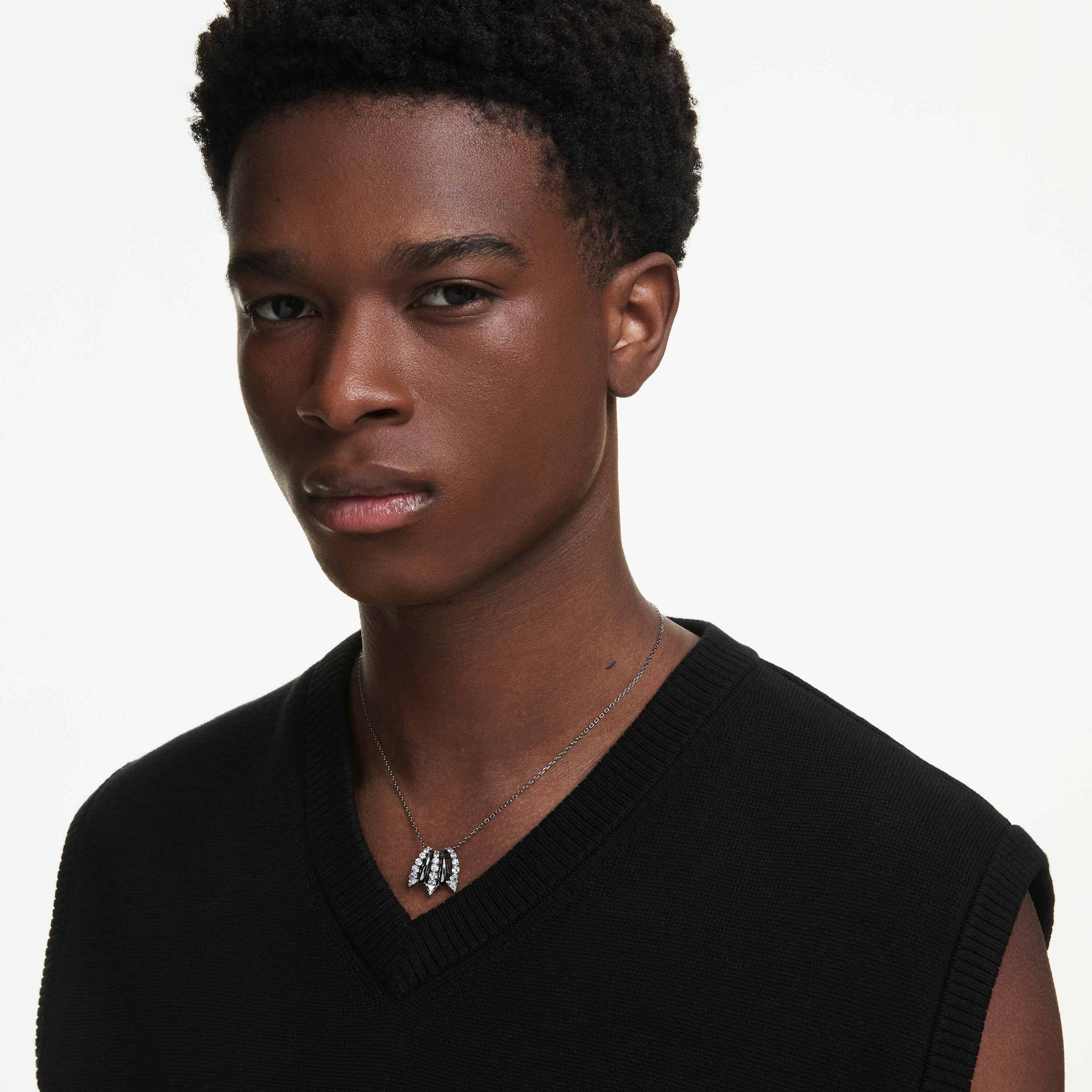 swarovski قلادة sublima، لون أبيض، طلاء روثينيوم