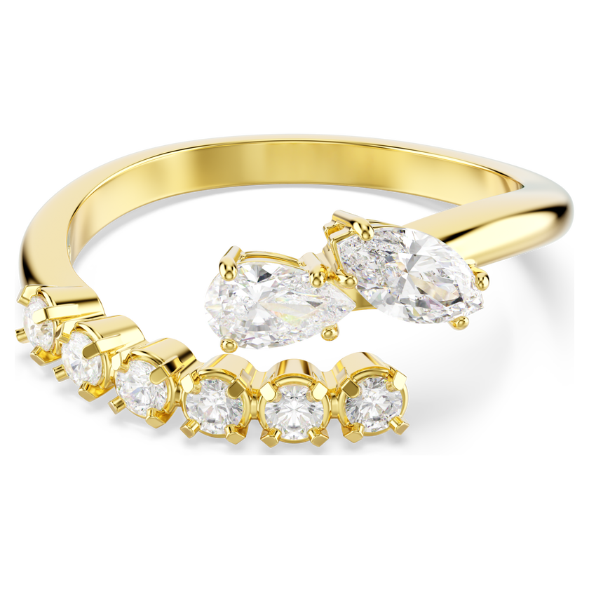 swarovski خاتم مفتوح mesmera، قطع متنوع، لون أبيض، لمسة نهائية من الذهب عيار 18 قيراط