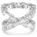 خاتم Hyperbola، شكل إنفينيتي، لون أبيض، طلاء روديوم
