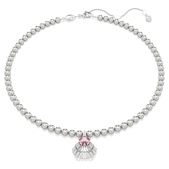 swarovski قلادة idyllia، قطع متنوع، لآلئ كريستال، على شكل صدفة، لون وردي، طلاء روديوم