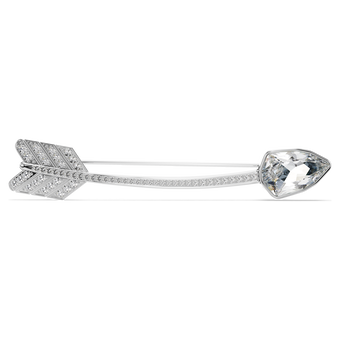 swarovski بروش idyllia، قطع متنوع، شكل سهم، لون أبيض، طلاء روديوم
