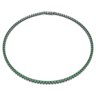 swarovski عقد matrix tennis، قطع مستدير، لون أخضر، طلاء روثينيوم