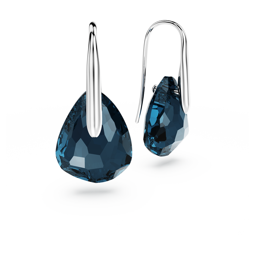 swarovski أقراط متدلية galet، لون أزرق داكن، طلاء روديوم