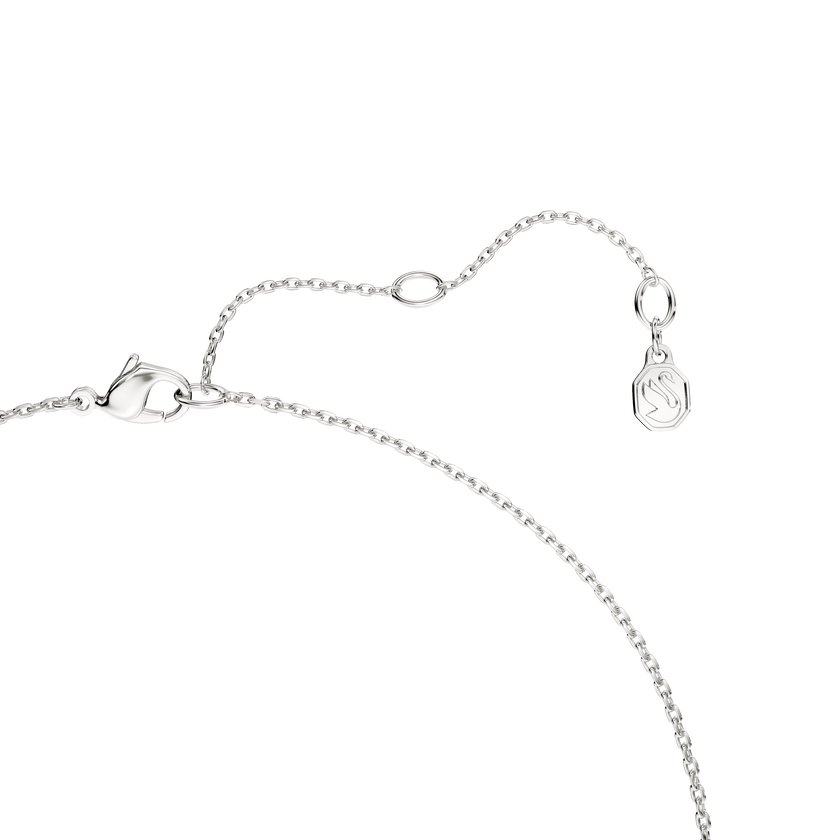 swarovski قلادة classica، قطع مستدير، تصميم متداخل، لون أبيض، فضة استرليني