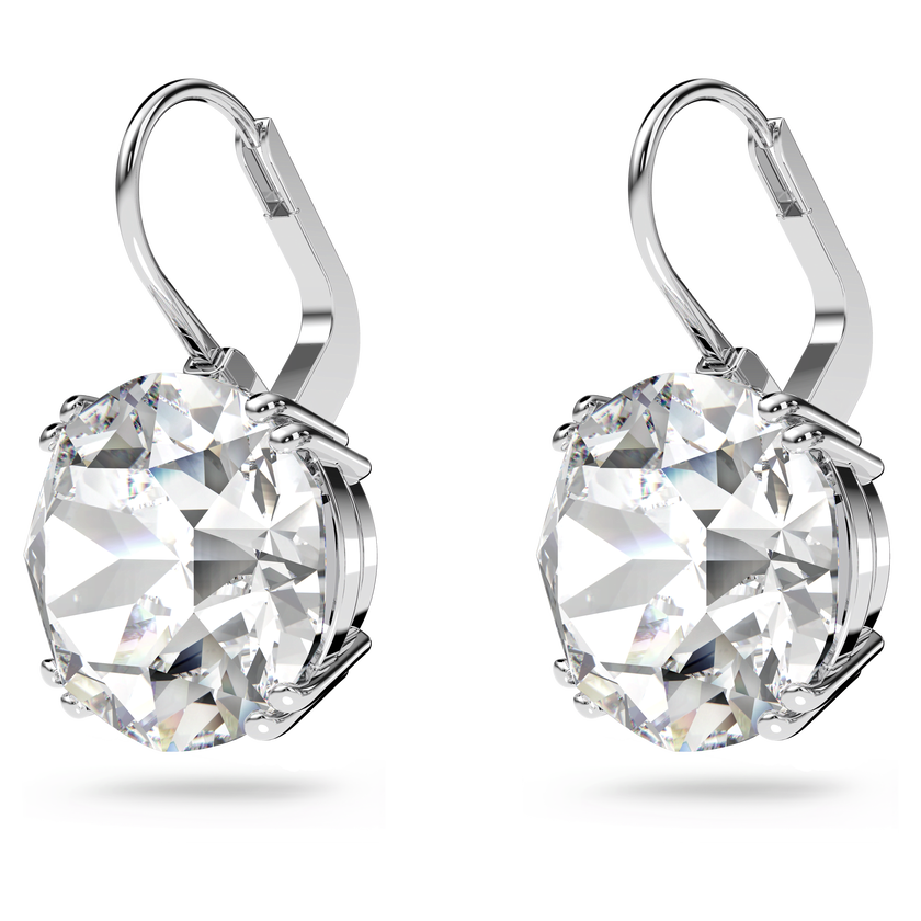 swarovski أقراط millenia، مزدانة بكريستالات دائرية، لون أبيض، طلاء روديوم