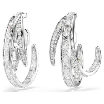 swarovski أقراط مشبك vienna، قطع متنوع، لون أبيض، طلاء روديوم