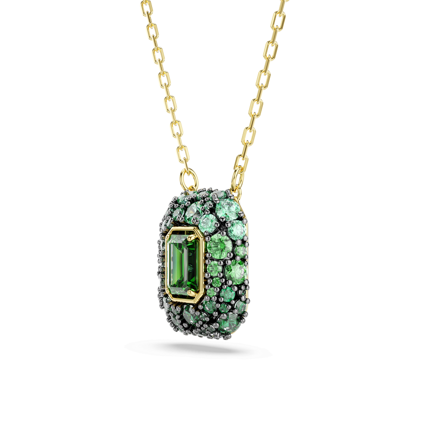 swarovski قلادة sublima، قطع مُثَمَّن، لون أخضر، لمسة نهائية من الذهب عيار 18 قيراط