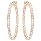 swarovski sommerset hoop earrings white rose gold tone plated