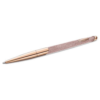 swarovski قلم حبر جاف crystalline nova، لون وردي، طلاء ذهبي وردي
