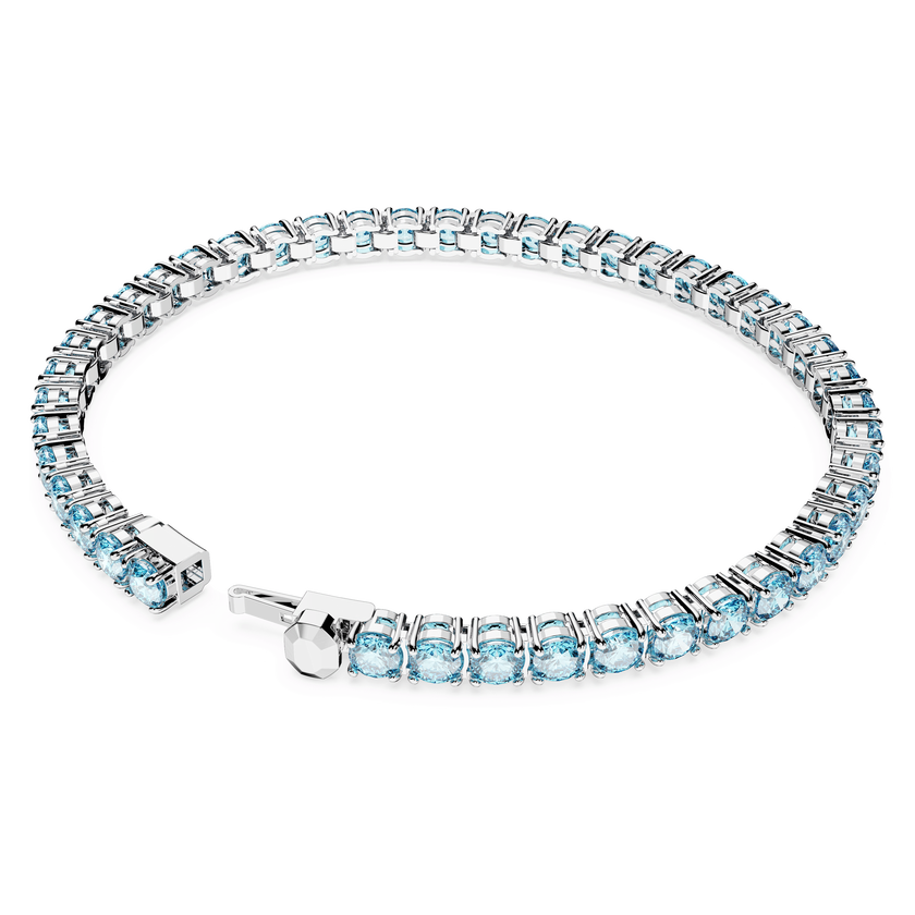 swarovski سوار matrix tennis، قطع مُستدير، لون أزرق، طلاء روديوم