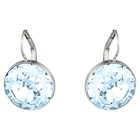 swarovski bella drop earrings blue rhodium plated