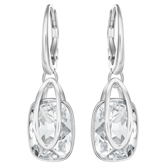 swarovski أقراط متدلية holding، لون أبيض، طلاء روديوم