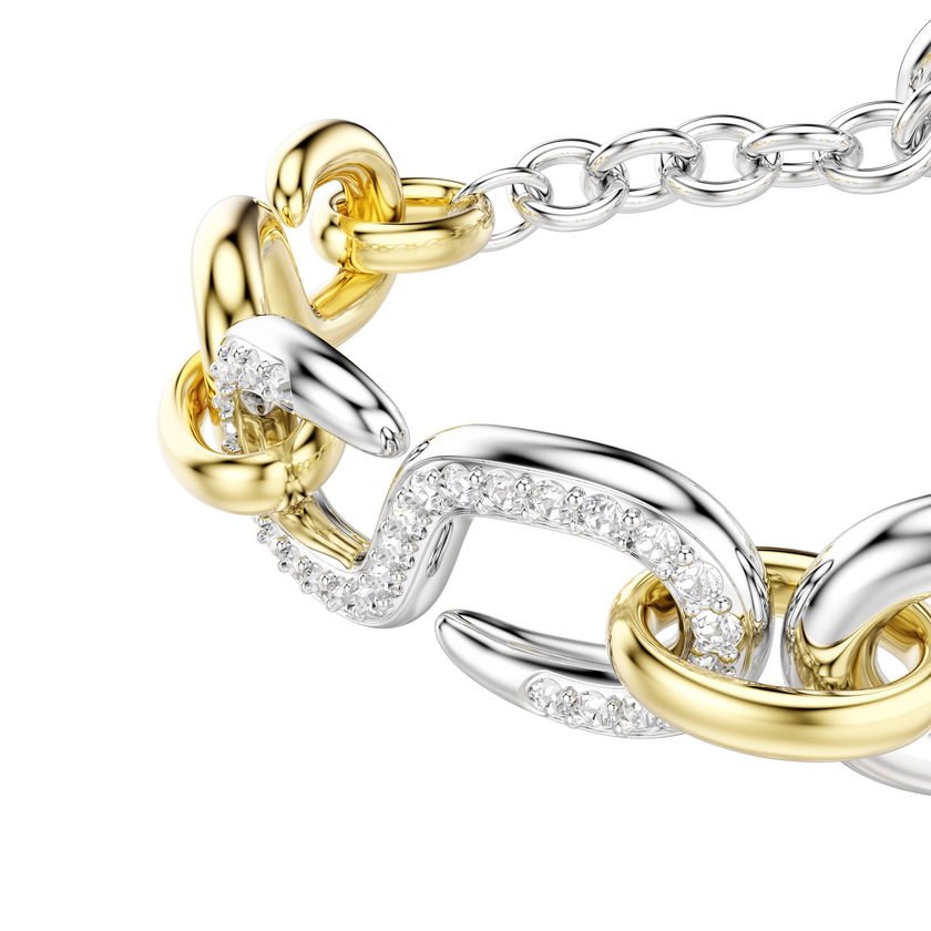 swarovski سوار dextera، قطع مستدير، قفل على شكل حرف t، لون أبيض، لمسة نهائية من معادن مختلطة