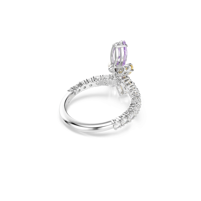 خاتم موتيف ariana grande x swarovski، قطع متنوع، شكل يعسوب، ألوان متعددة، طلاء روديوم
