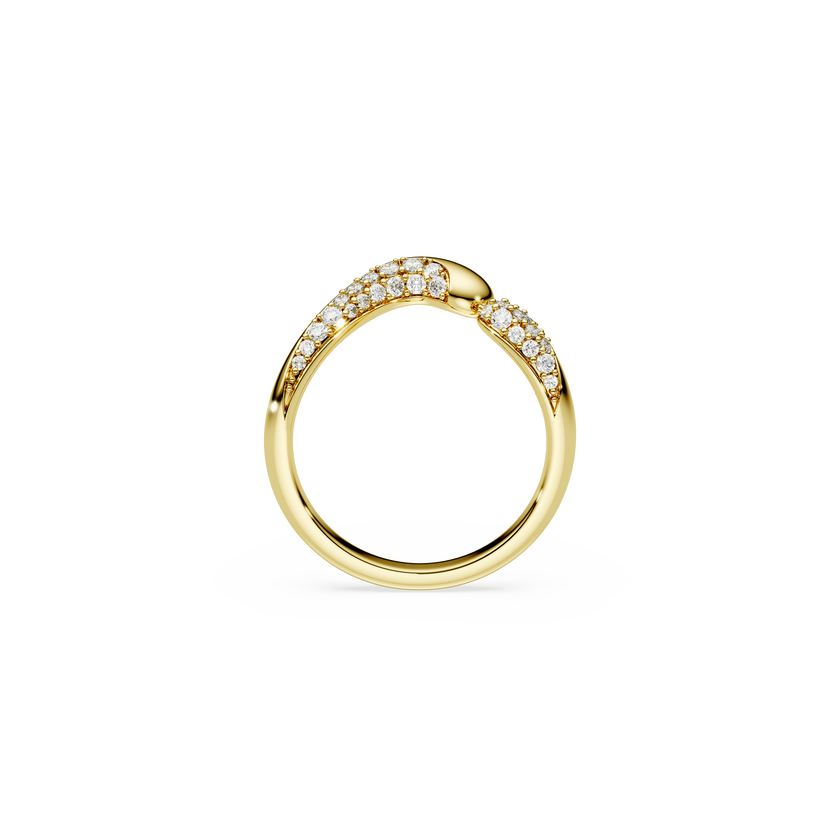 swarovski خاتم مفتوح classica، قطع مستدير، لون أبيض، فضة استرليني، لمسة نهائية من الذهب عيار 18 قيراط
