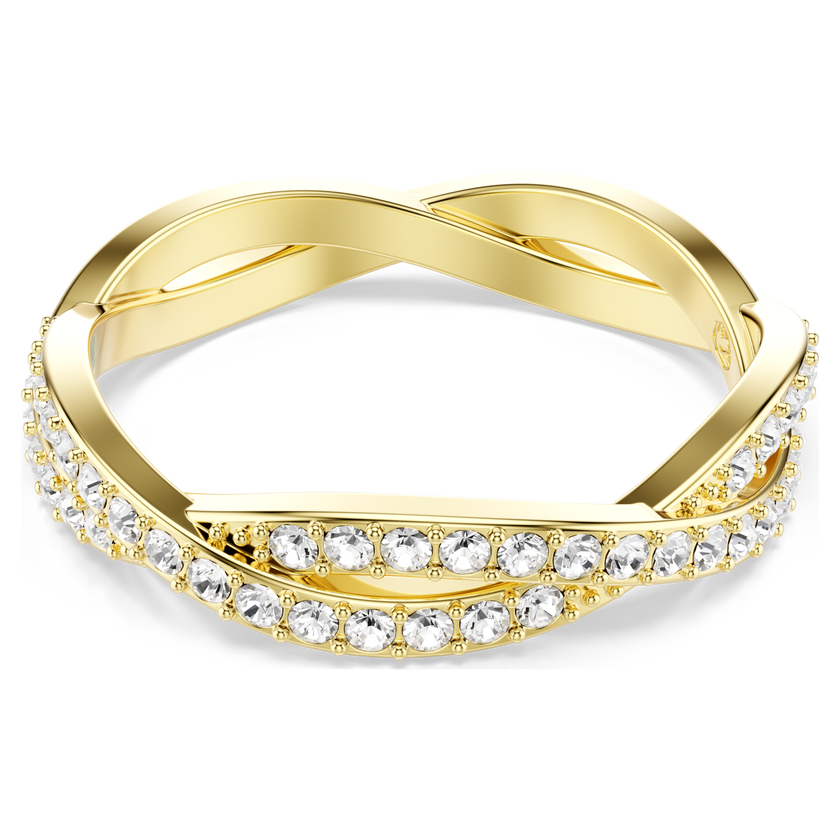 swarovski خاتم infinity، ترصيع بافيه، لون أبيض، لمسة نهائية من الذهب عيار 18 قيراط