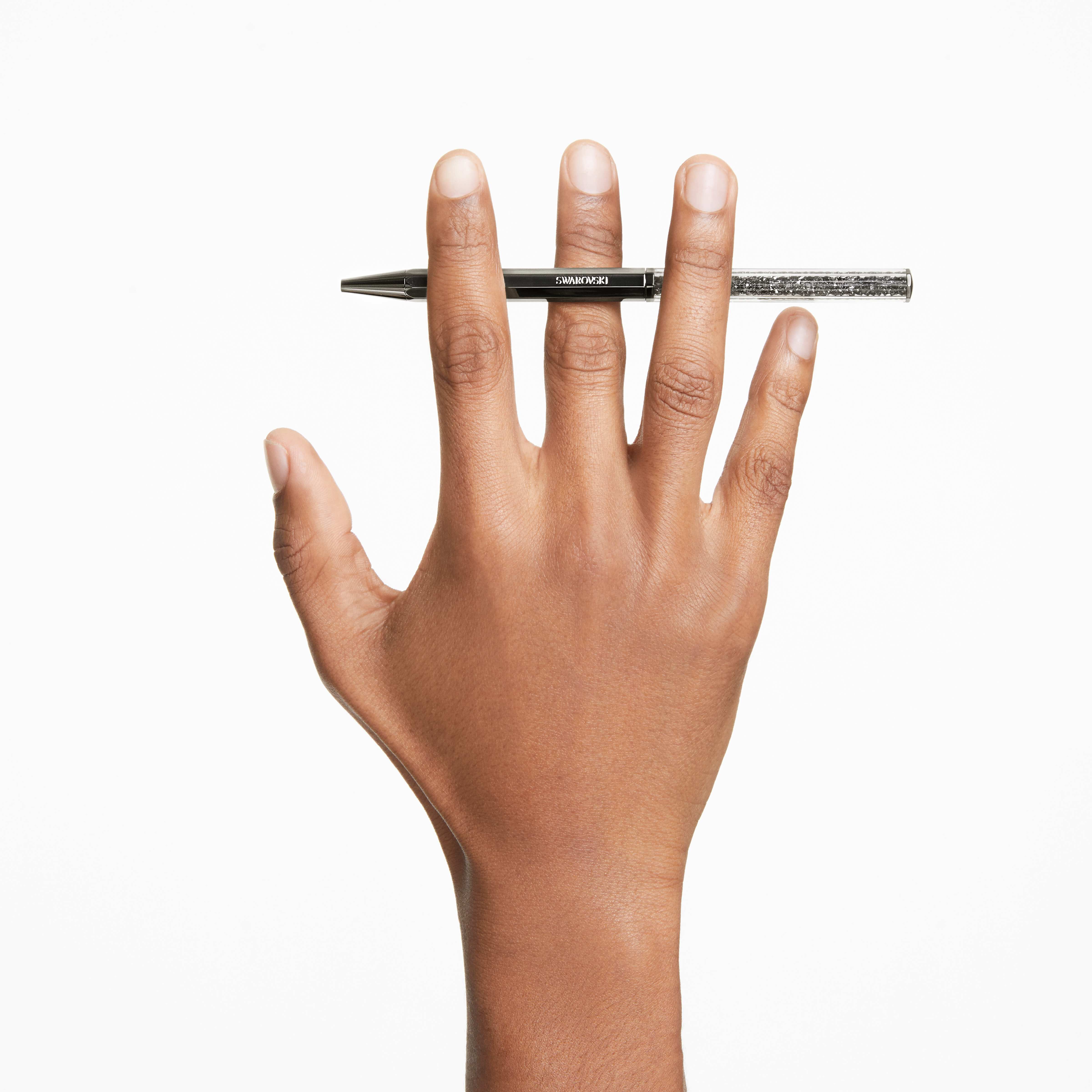 swarovski قلم حبر جاف crystalline، شكل مثمن، لون رمادي، طلاء جرافيت