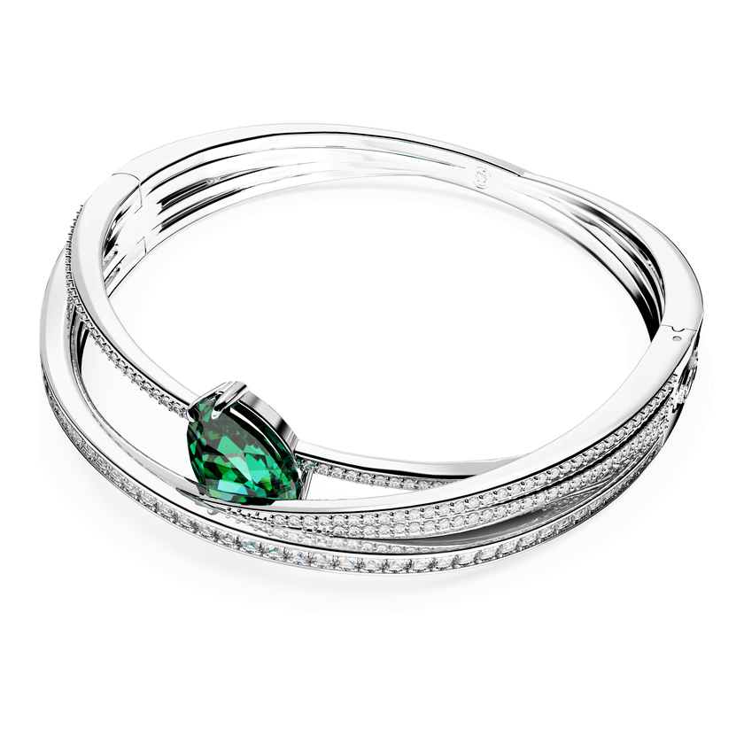 swarovski سوار hyperbola، زركونيا محايدة الكربون، لون أخضر، طلاء روديوم