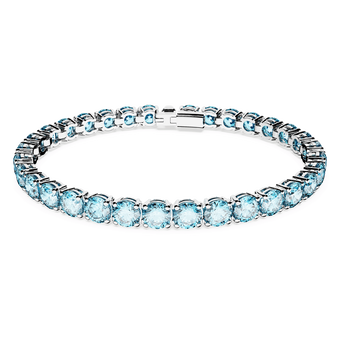 سوار Matrix Tennis، قطع مستدير، لون أزرق، طلاء روديوم swarovski سوار matrix tennis، قطع مستدير، لون أزرق، طلاء روديوم
