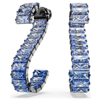 أقراط متدلية Matrix، قطع باغيت، لون أزرق، طلاء روثينيوم swarovski أقراط متدلية matrix، قطع باغيت، لون أزرق، طلاء روثينيوم