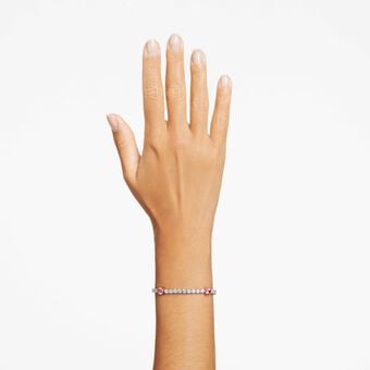 swarovski سوار matrix tennis، قطع متنوع، لون وردي، طلاء روديوم