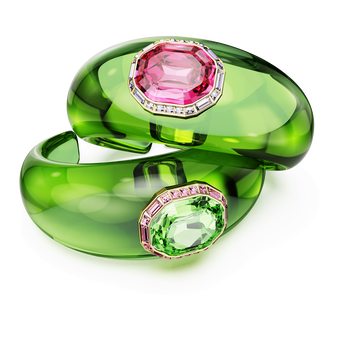 swarovski طقم dulcis، قطع مُثَمَّن، كريستالات مُتراصَّة، ألوان متعددة، طلاء باللون الذهبي