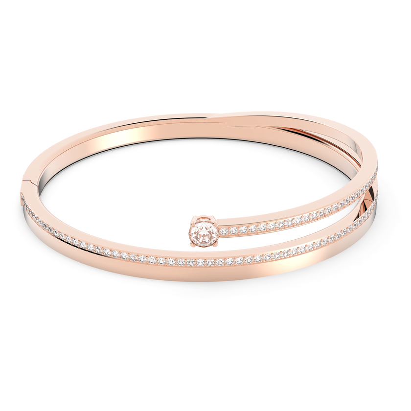 swarovski سوار fresh، قطع مُستدير، لون أبيض، لمسة نهائية من الذهب الوردي عيار 18 قيراط