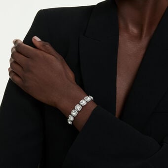 swarovski سوار una angelic، قطع كوشن، لون أبيض، طلاء روديوم